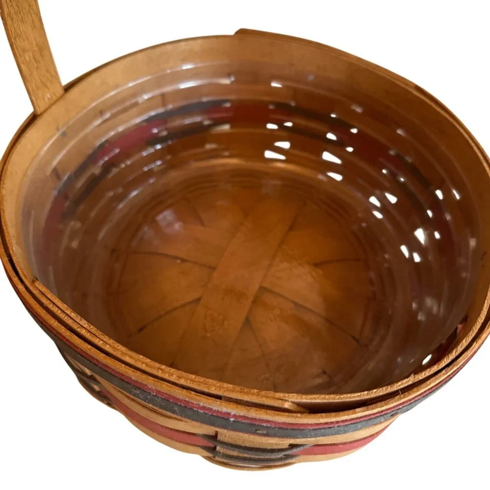 Longaberger Criso Collab Handwoven Pie Basket w/ Handle 1992 Collectible Vintage